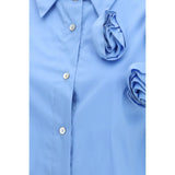 Ella Blue Cotton Pattern Shirt