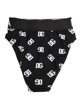 Dolce & Gabbana White Black Logo Waistband Midi Brief Underwear