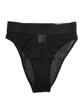 Dolce & Gabbana Black Cotton Mesh High Brief Panty Underwear