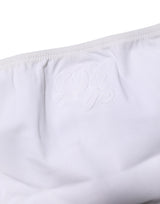 Dolce & Gabbana White Nylon Stretch Mid Waist Brief Panty Underwear