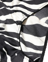 Dolce & Gabbana Black White Zebra High Waist Girdle Panty Underwear
