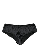 Dolce & Gabbana Black Silk Stretch Mid Waist Brief Panty Underwear