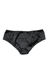 Dolce & Gabbana Black Silk Stretch Mid Waist Brief Panty Underwear