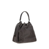Brunello Cucinelli Brown Calf Leather Bos Taurus Shoulder Bag