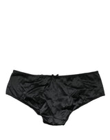 Dolce & Gabbana Black Silk Stretch Mid Waist Brief Panty Underwear