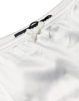 Dolce & Gabbana White Silk Stretch Mid Waist Brief Panty Underwear