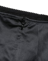 Dolce & Gabbana Black Silk Blend High Waist Girdle Panty Underwear