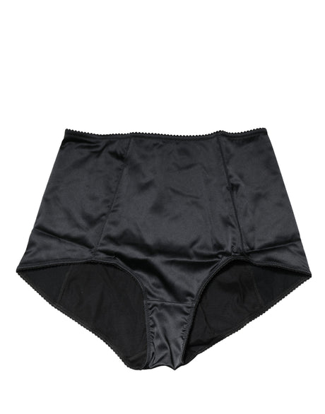 Dolce & Gabbana Black Silk Blend High Waist Girdle Panty Underwear