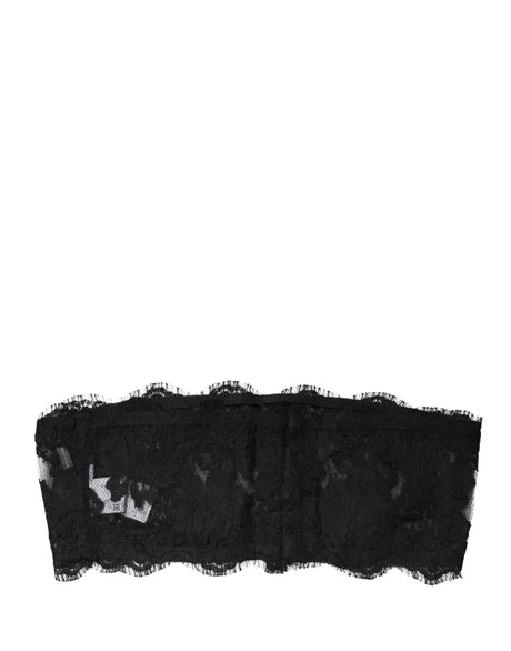 Dolce & Gabbana Black Lace Bandeau Bra Tube Top Underwear