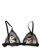 Dolce & Gabbana Black Floral Soft Cup Triangle Bra Underwear