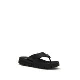 Prada Brown Calf Leather Bos Taurus Flat Sandals