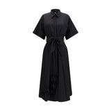 Ella Black Cotton Casual Dress