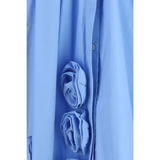 Ella Blue Cotton Casual Dress