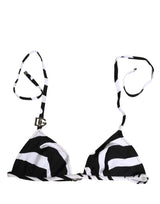 Dolce & Gabbana Black White Zebra Bikini Top Bottom Swimwear