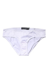 Dolce & Gabbana White Silk Stretch Mid Waist Brief Panty Underwear