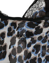 Roberto Cavalli Multicolor Leopard Babydoll Chemise Underwear