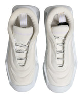 Dolce & Gabbana White Slip On Wave Low Top Sneakers Shoes