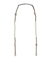 Dolce & Gabbana Black Leather Gold Chain Bag Accessory Shoulder Strap