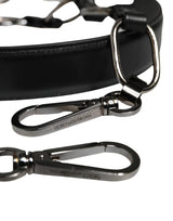 Dolce & Gabbana Black Leather Silver Chain Bag Accessory Shoulder Strap