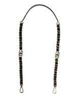Dolce & Gabbana Black Leather Gold Chain Bag Accessory Shoulder Strap