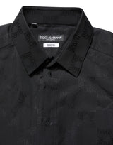 Dolce & Gabbana Black MARTINI Cotton Slim Dress Formal Shirt