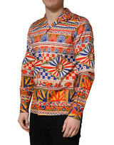 Dolce & Gabbana Multicolor Sicilian Carretto Twill Cotton Men Shirt