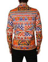 Dolce & Gabbana Multicolor Sicilian Carretto Twill Cotton Men Shirt