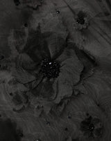 Dolce & Gabbana Black Floral Applique Sheer Short Sleeve Shirt