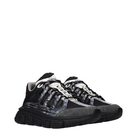 Versace Black Fabric Athletic Sneakers