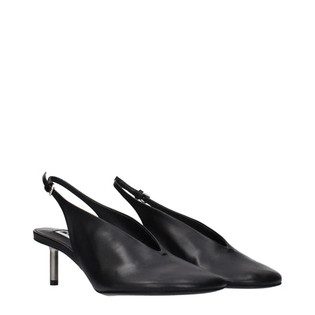 Jil Sander Black Leather High Heel Pumps