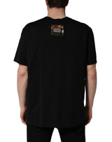 Dolce & Gabbana Black Camouflage Graphic Cotton Crewneck T-shirt