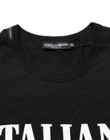 Dolce & Gabbana Black Camouflage Graphic Cotton Crewneck T-shirt