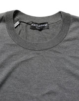 Dolce & Gabbana Gray Long Sleeves Crew Neck Pullover Sweater