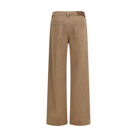 Brunello Cucinelli Brown Cotton Straight-Leg Jeans