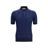 Brunello Cucinelli Blue Cotton Polo Shirt