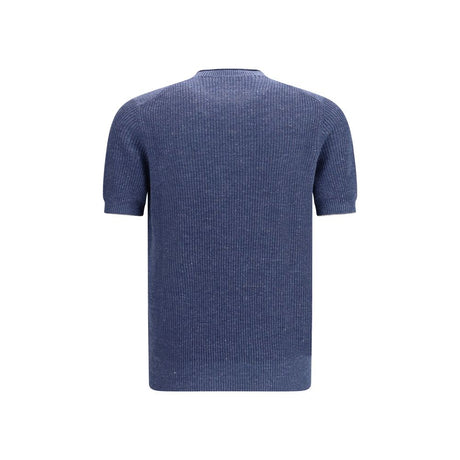 Brunello Cucinelli Blue Linen T-Shirt