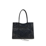 Balenciaga Black Lamb Ovis Aries Aries Shoulder Bag