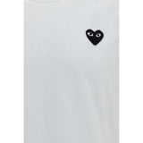 Comme Des Garçons Play White Cotton T-Shirt