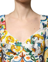 Dolce & Gabbana Multicolor Majolica Print Cotton Mini Dress