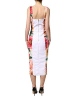 Dolce & Gabbana Multicolor Floral Print Viscose Sheath Dress