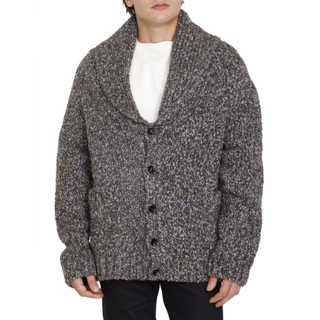 Bottega Veneta Gray Alpaca Leather Cardigan