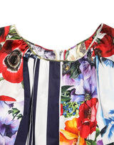 Dolce & Gabbana Multicolor Patchwork Cotton Poplin Mini Dress