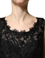 Dolce & Gabbana Black Lace Full Length Evening Gown Dress
