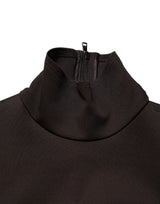 Dolce & Gabbana Brown Turtleneck Jersey Long Maxi Dress