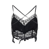 Charo Ruiz Black Cotton Sleeveles T-Shirt