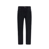 Saint Laurent Black Cotton Straight-Leg Jeans