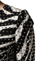 Dolce & Gabbana Black White Zebra Rhinestones Mini Dress