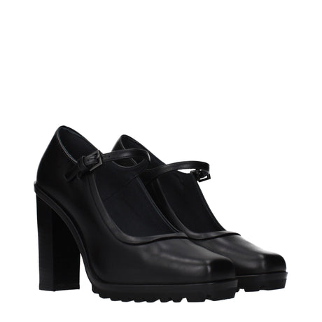 Max Mara Black Leather High Heel Pumps