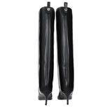 The Attico Black Leather High Heel Boots