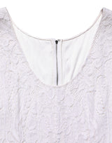 Dolce & Gabbana White Floral Lace Sleeveless Midi Dress